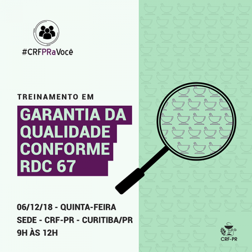 Treinamento em Garantia da Qualidade Conforme RDC 67 