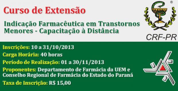 Curso "Indicação Farmacêutica em Transtornos Menores"