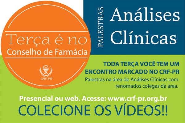 Terças no CRF-PR – Palestras sobre Análises Clínicas