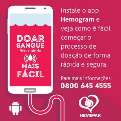 Hemepar lança aplicativo para fidelizar doadores de sangue