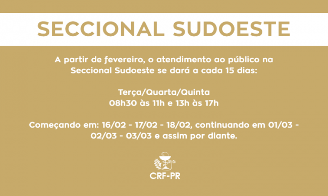 Mudança nos horários e dias de atendimento na Seccional Sudoeste