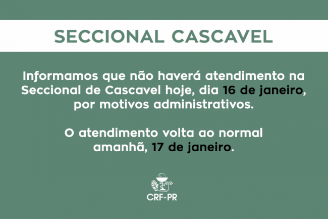 AVISO: Seccional de Cascavel