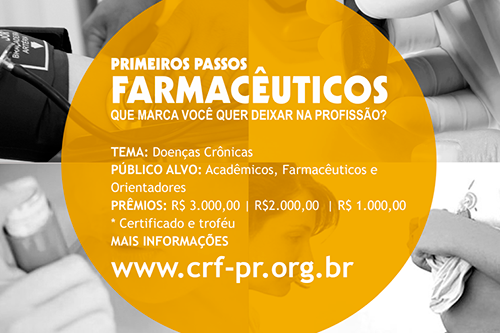 INSCRIÇÕES ENCERRADAS! Prêmio Primeiros Passos Farmacêuticos 2017