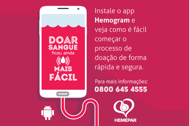 Hemepar lança aplicativo para fidelizar doadores de sangue