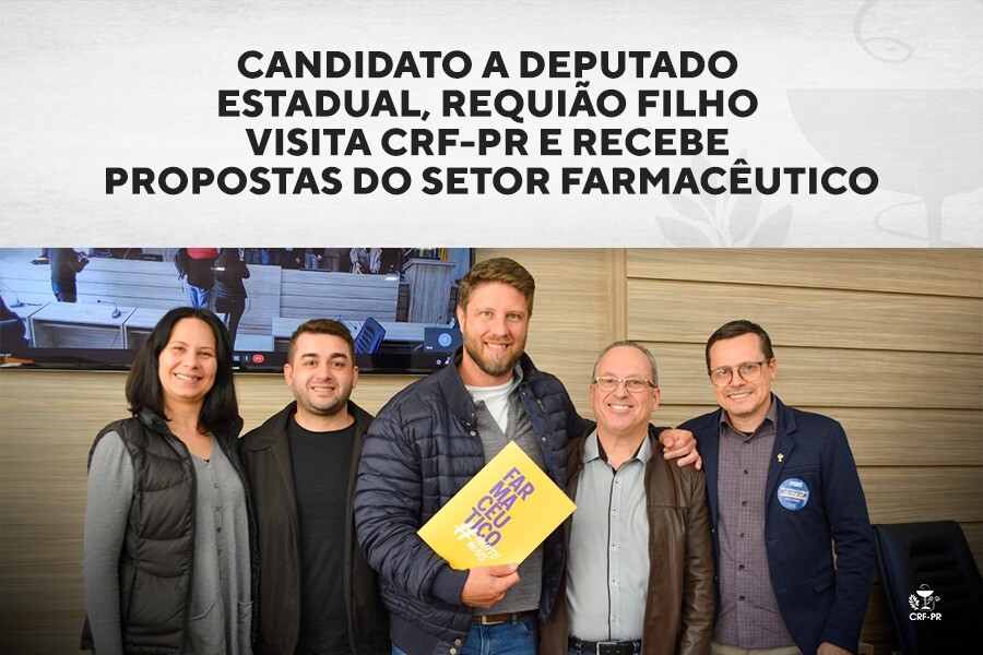 Candidato a deputado estadual, Requião Filho visita CRF-PR e recebe propostas do setor farmacêutico